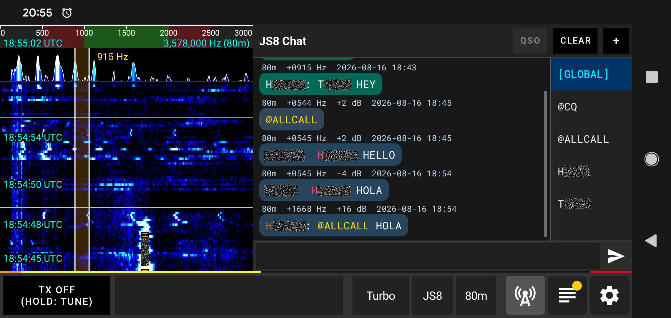 qFT8 JS8 Chat
