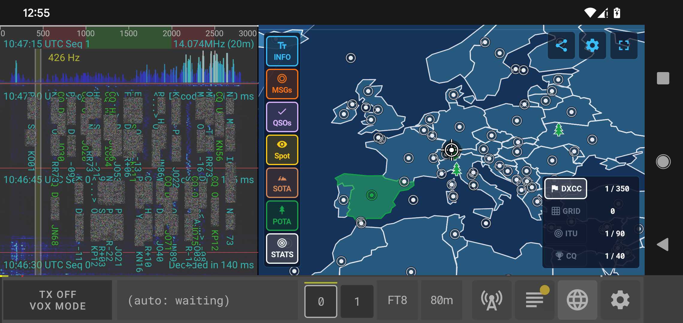 qFT8 World Map tab